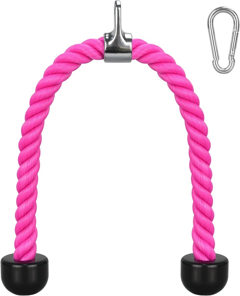 DkOvn Tricep Rope, 27 Inches Cable Machine Attachment, Pull Down Attachments with Carabiner, for Gym Home Workout Exercise - Image 1